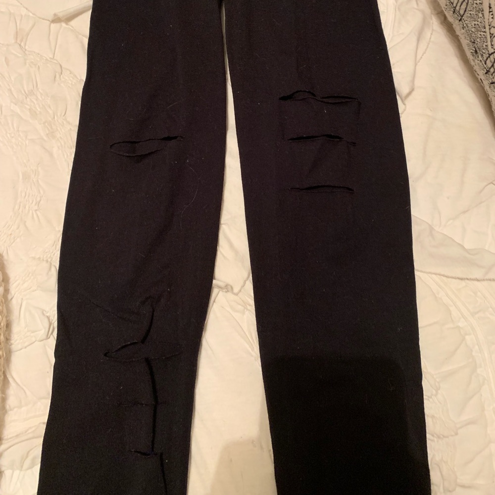 Aerie Ripped Cotton Leggings EUC